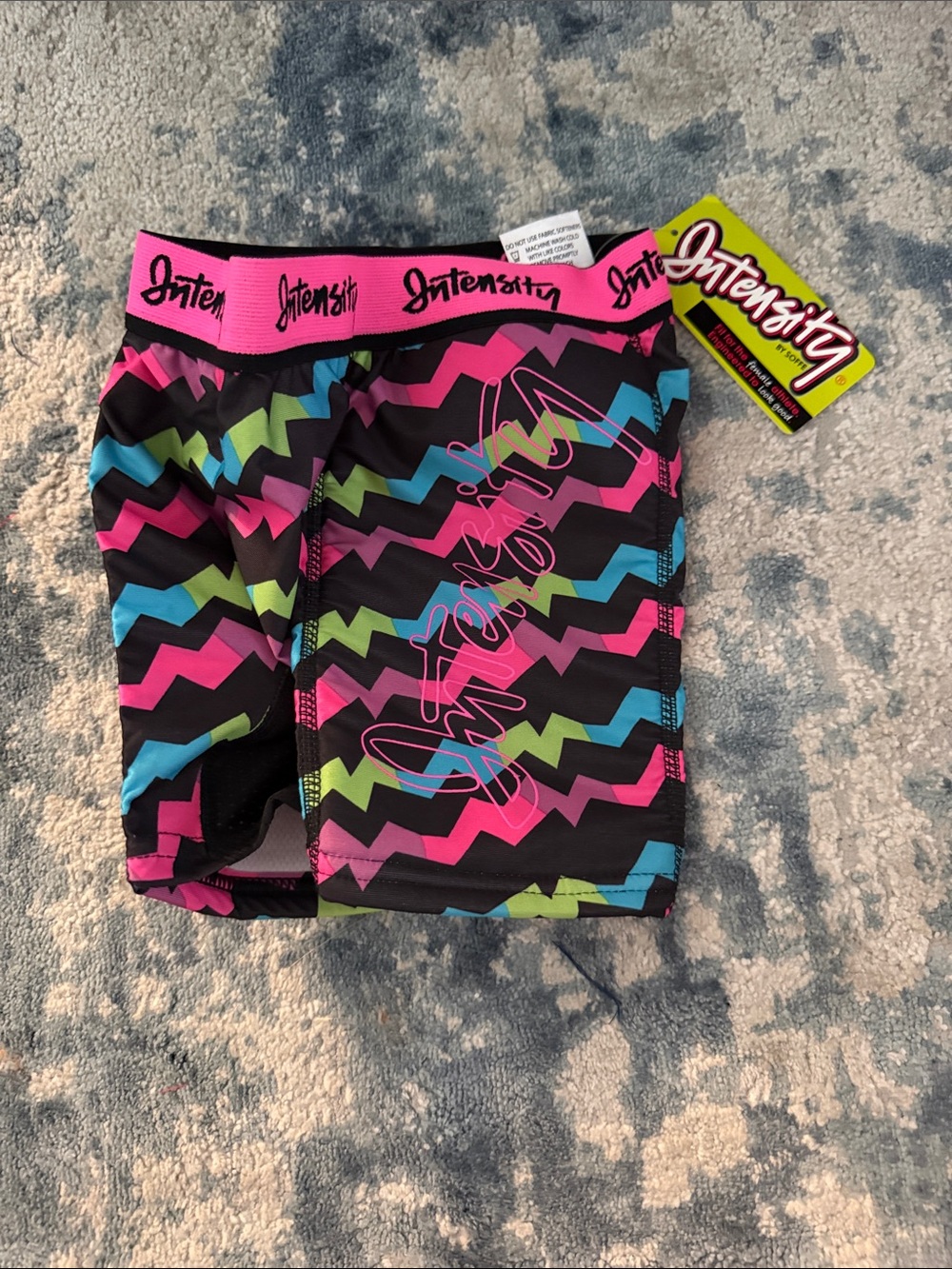 Intensity by SOFFE Youth Small Neon Athletic Spandex Padded Shorts